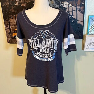 Villanova Wildcats varsity striped sleeves T-shirt